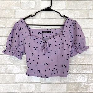 Nasty Gal Purple Polkadot Top
